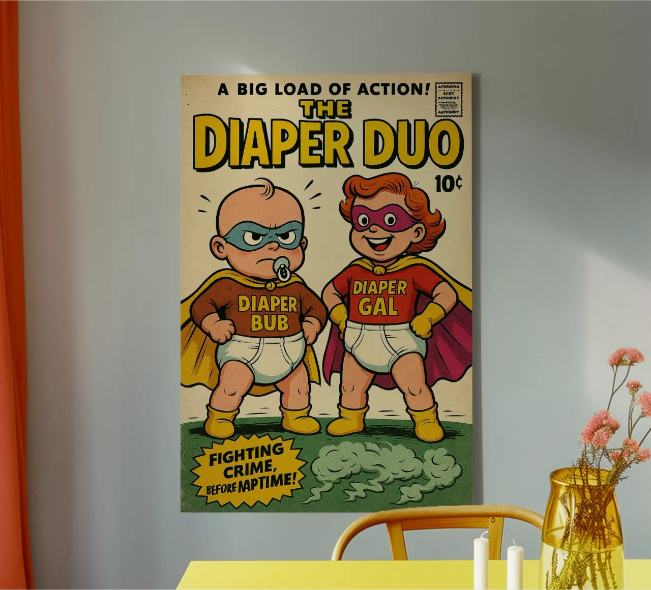 THE DIAPER DUO - Fresh Supes On The Block tela da Vintage Van Gogh