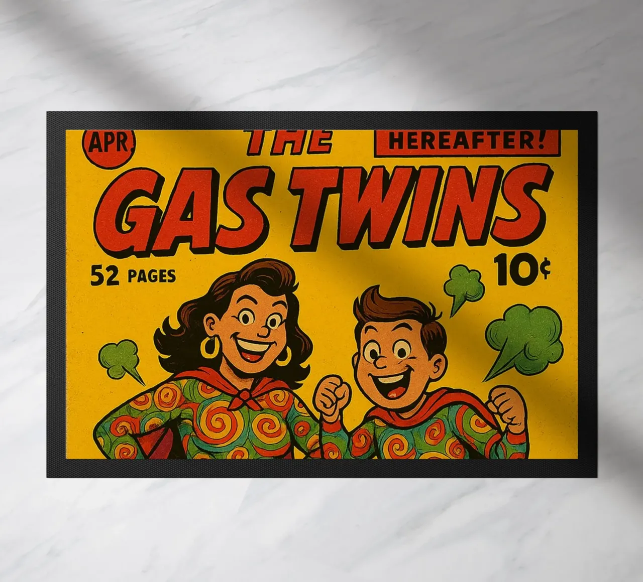 THE GAS TWINS - Fresh Supes On The Block felpudo de Vintage Van Gogh