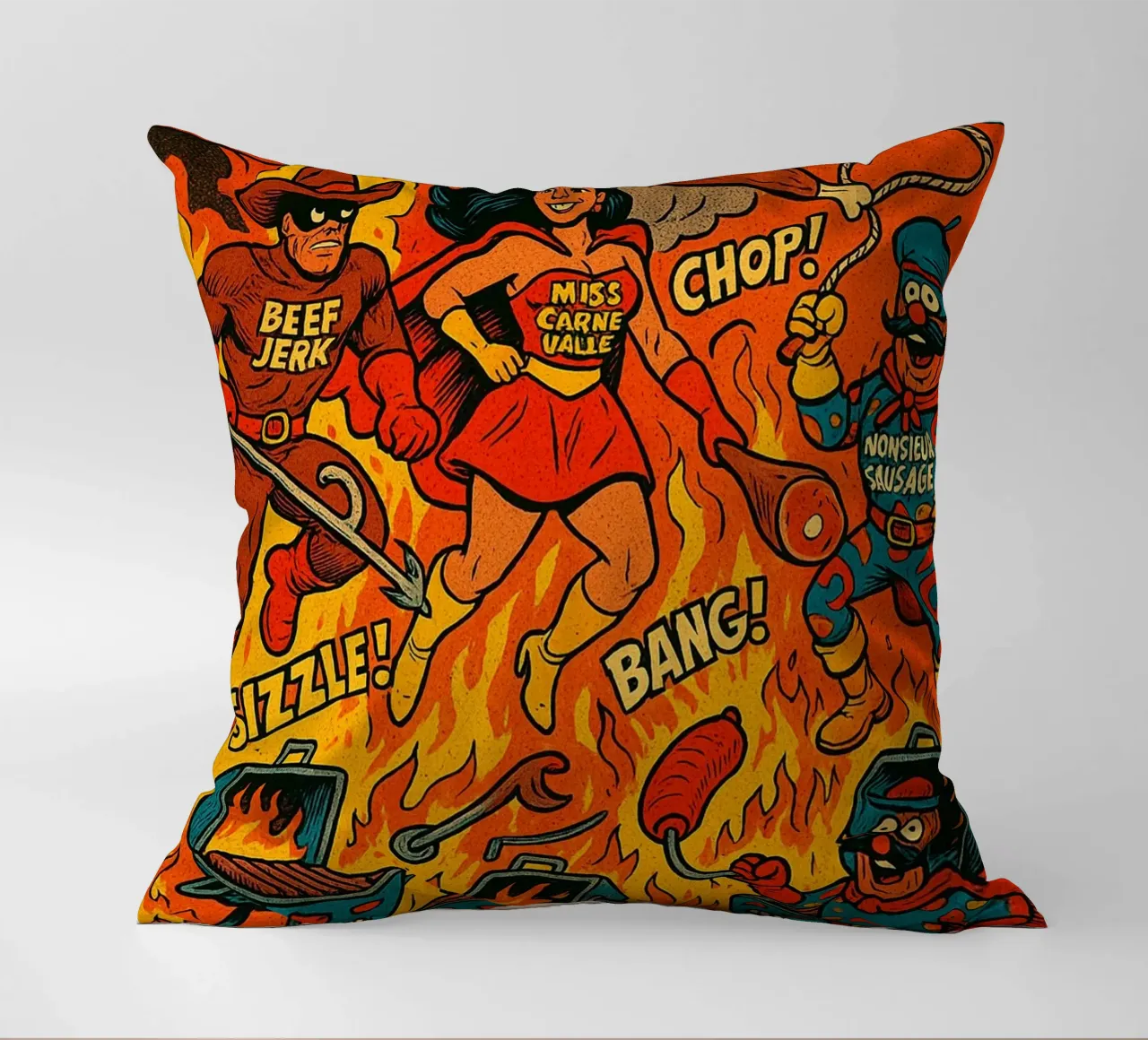 THE MEAT SQUAD - Fresh Supes On The Block cuscino da Vintage Van Gogh