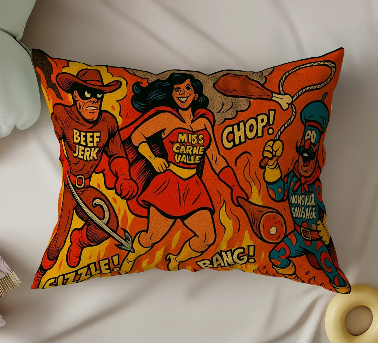 THE MEAT SQUAD - Fresh Supes On The Block cuscino da Vintage Van Gogh