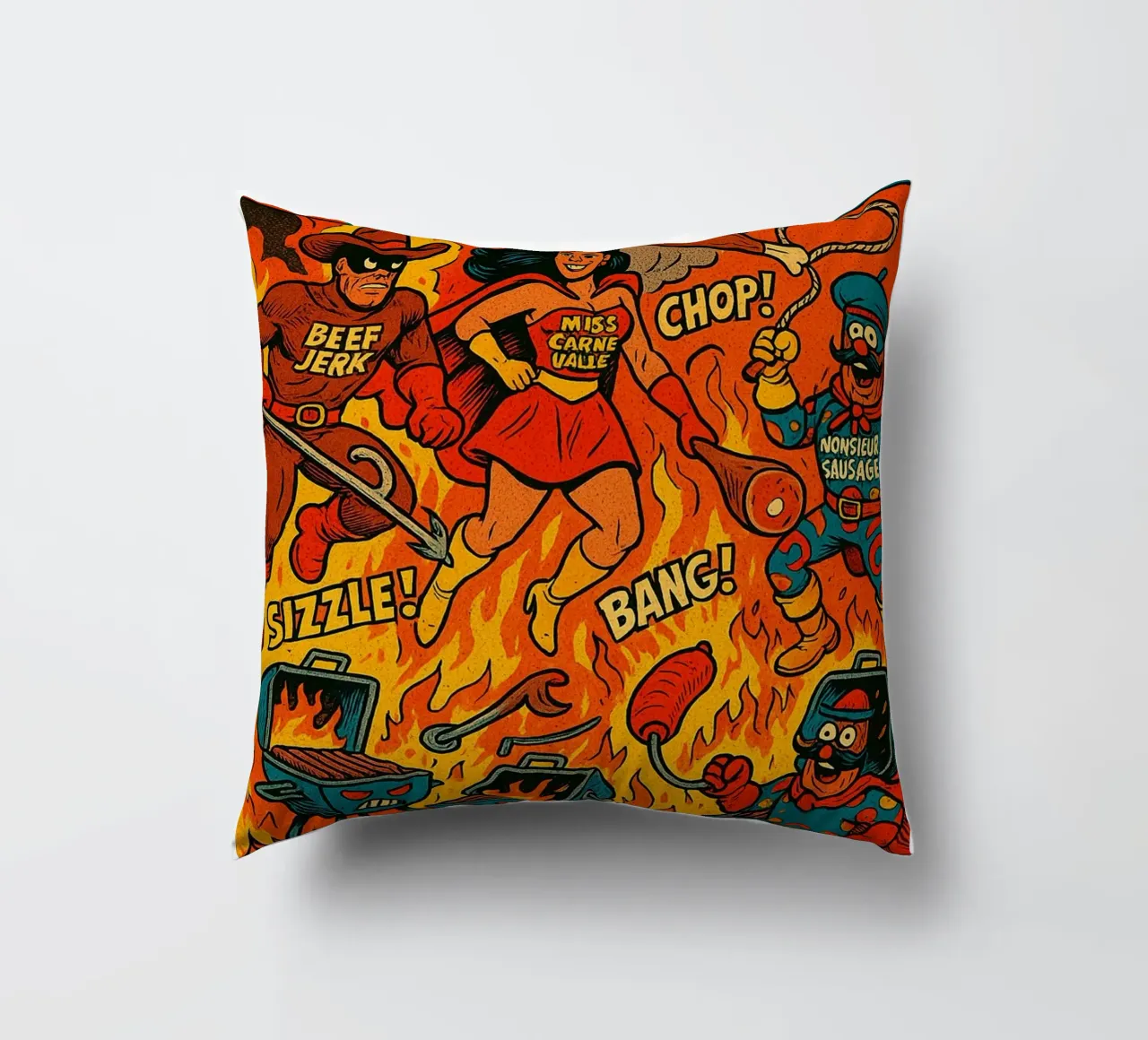 THE MEAT SQUAD - Fresh Supes On The Block cuscino da Vintage Van Gogh