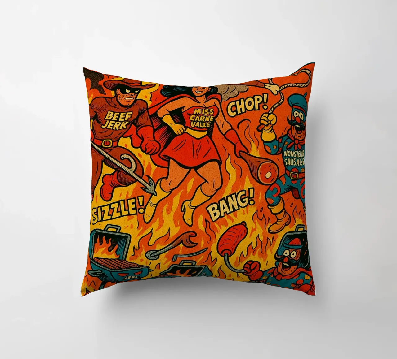 THE MEAT SQUAD - Fresh Supes On The Block cuscino da Vintage Van Gogh