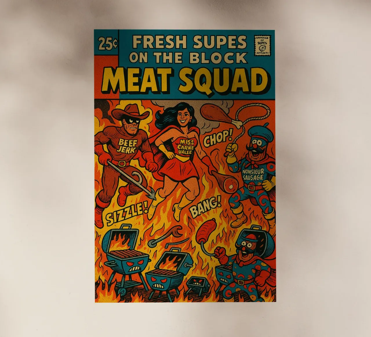 THE MEAT SQUAD - Fresh Supes On The Block pellicola backlit da Vintage Van Gogh