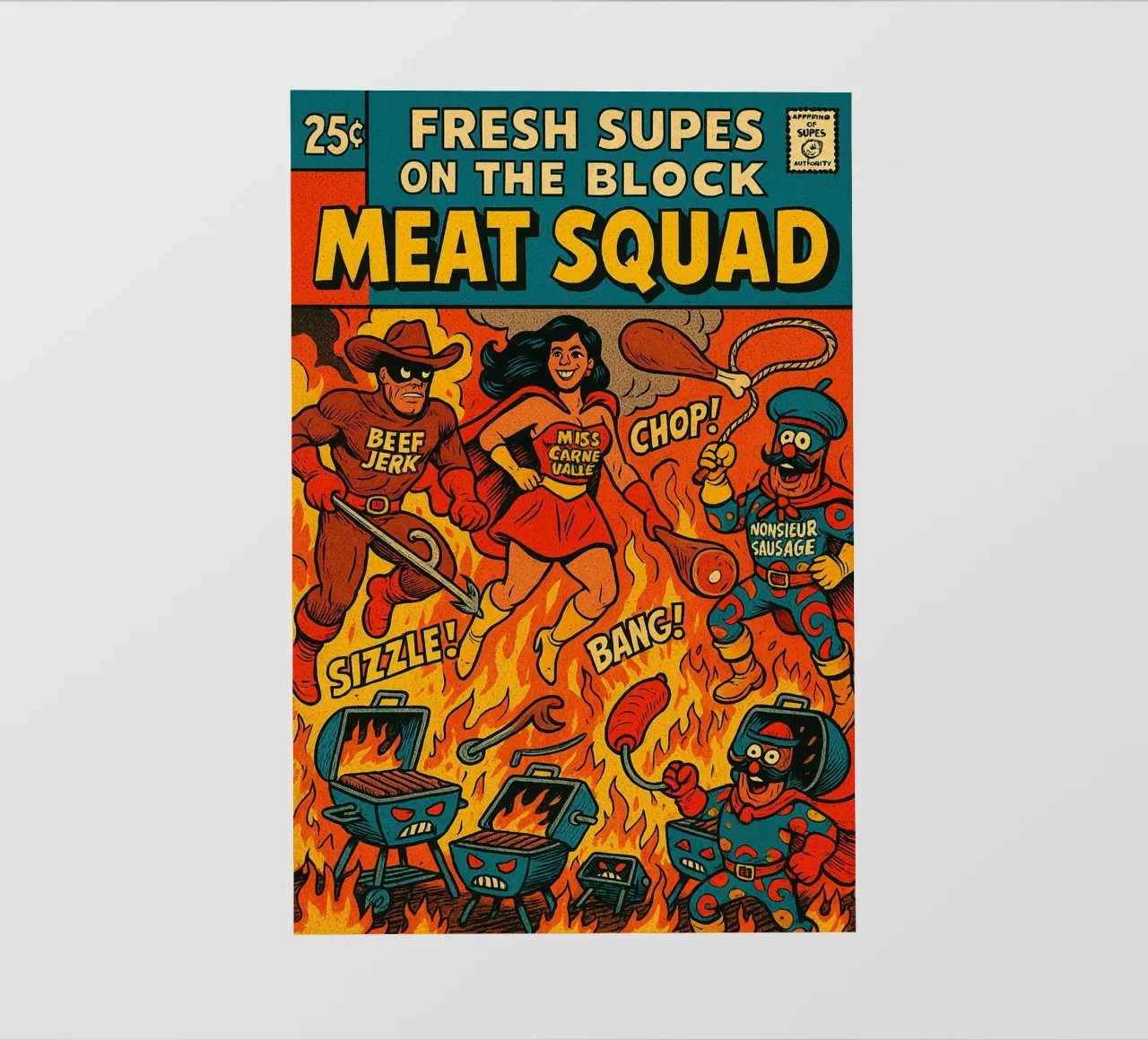 THE MEAT SQUAD - Fresh Supes On The Block pellicola backlit da Vintage Van Gogh