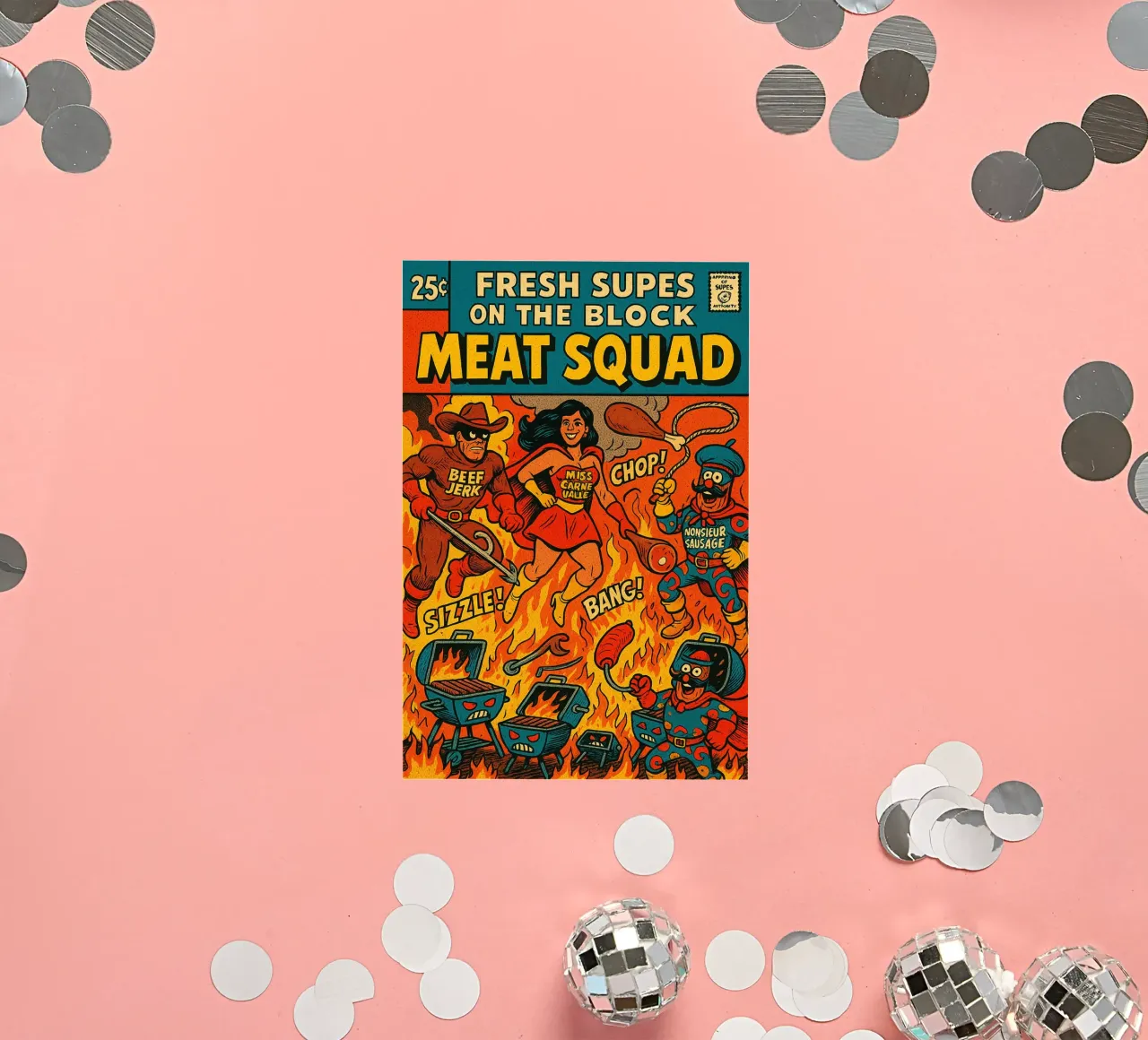 THE MEAT SQUAD - Fresh Supes On The Block adesivo da Vintage Van Gogh