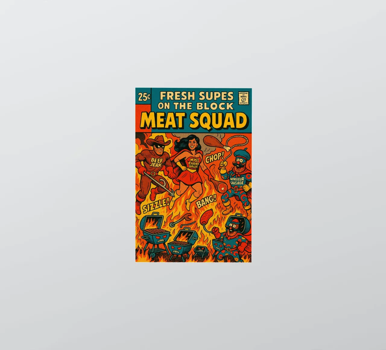 THE MEAT SQUAD - Fresh Supes On The Block adesivo da Vintage Van Gogh
