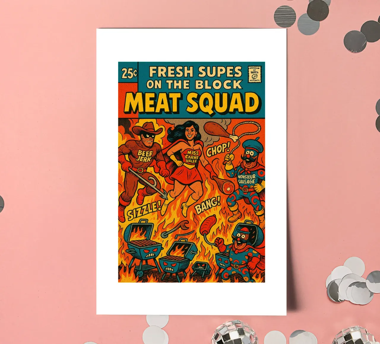 THE MEAT SQUAD - Fresh Supes On The Block foglio adesivo da Vintage Van Gogh