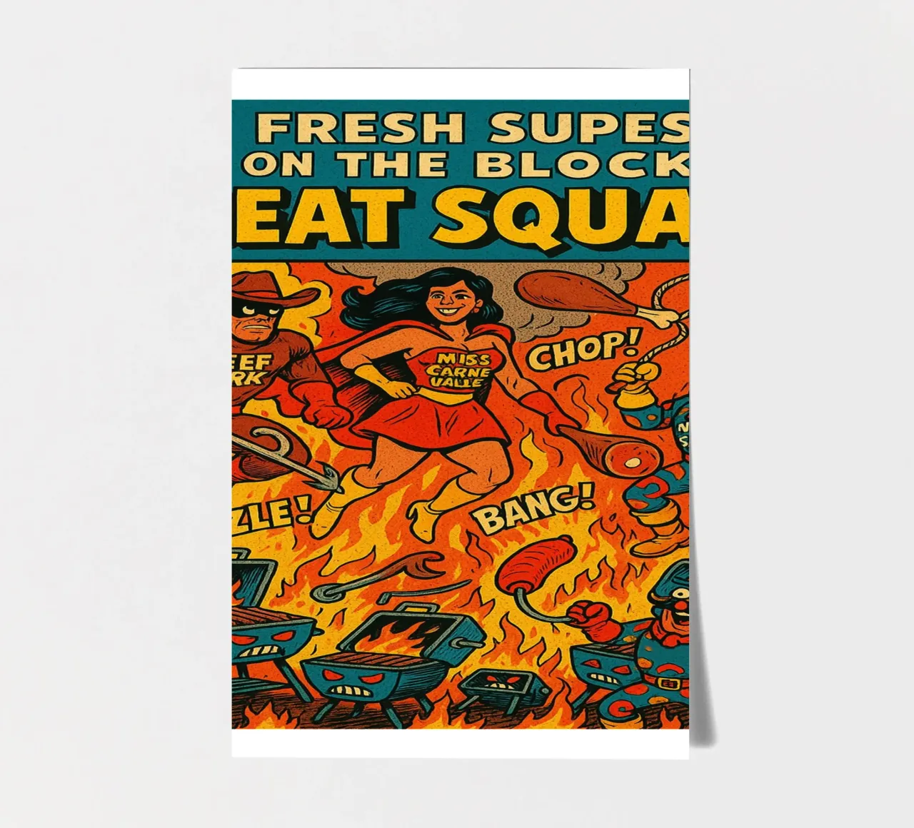 THE MEAT SQUAD - Fresh Supes On The Block foglio adesivo da Vintage Van Gogh