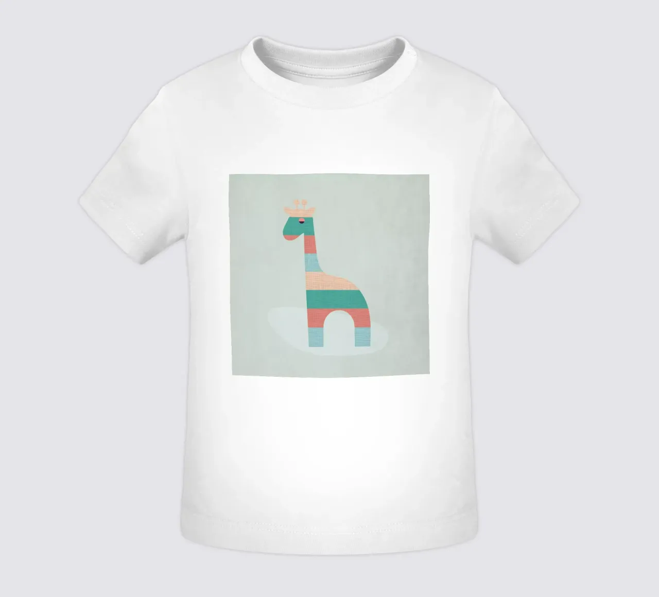 Bonita jirafa a rayas camiseta de bebé de Kim Hubball Studio