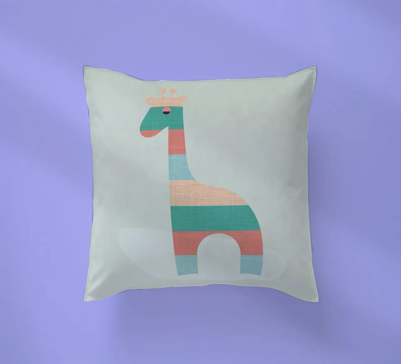 Cute Striped Giraffe decorative cushion by Kim Hubball Studio