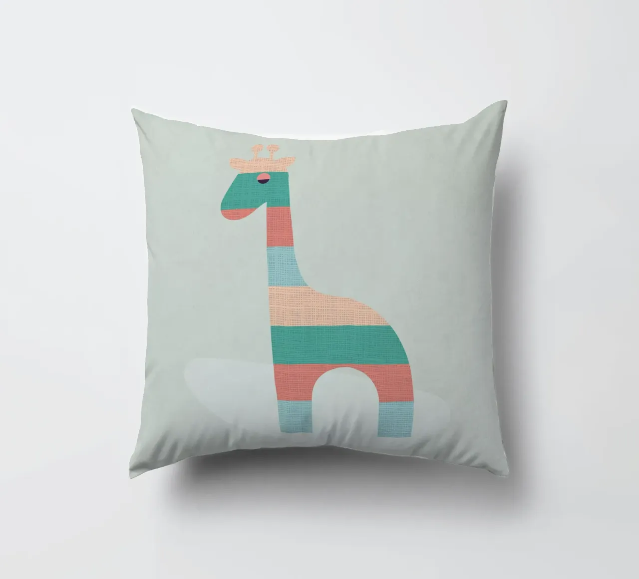 Cute Striped Giraffe decorative cushion by Kim Hubball Studio