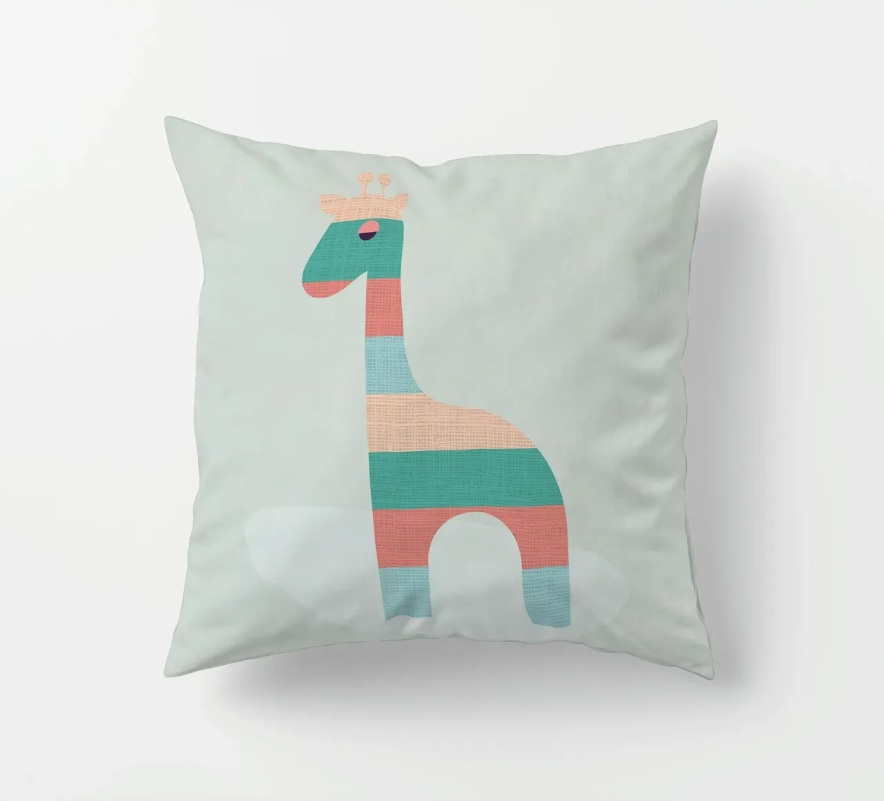 Cute Striped Giraffe decorative cushion by Kim Hubball Studio