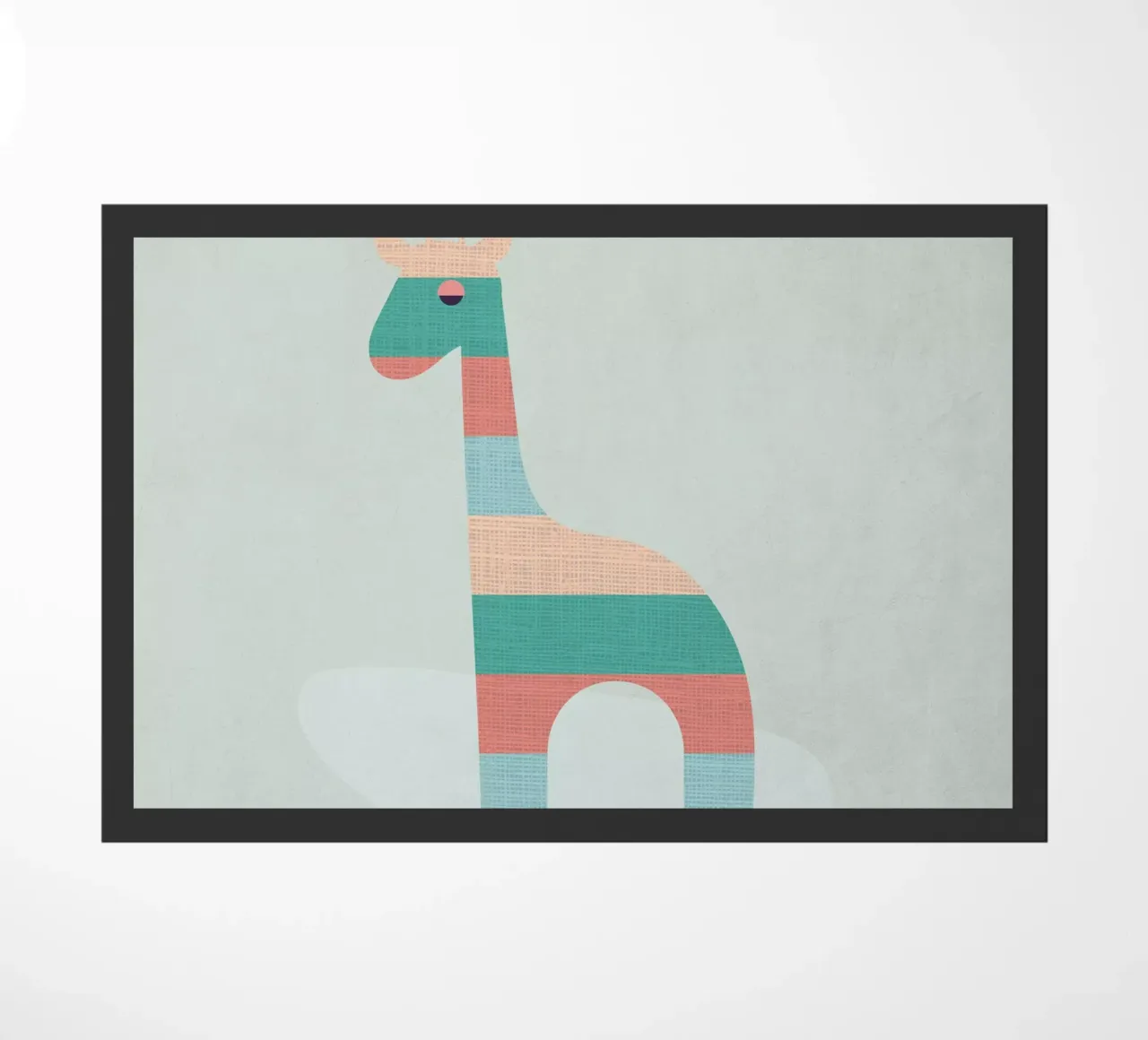 Simpatica giraffa a strisce zerbino da Kim Hubball Studio