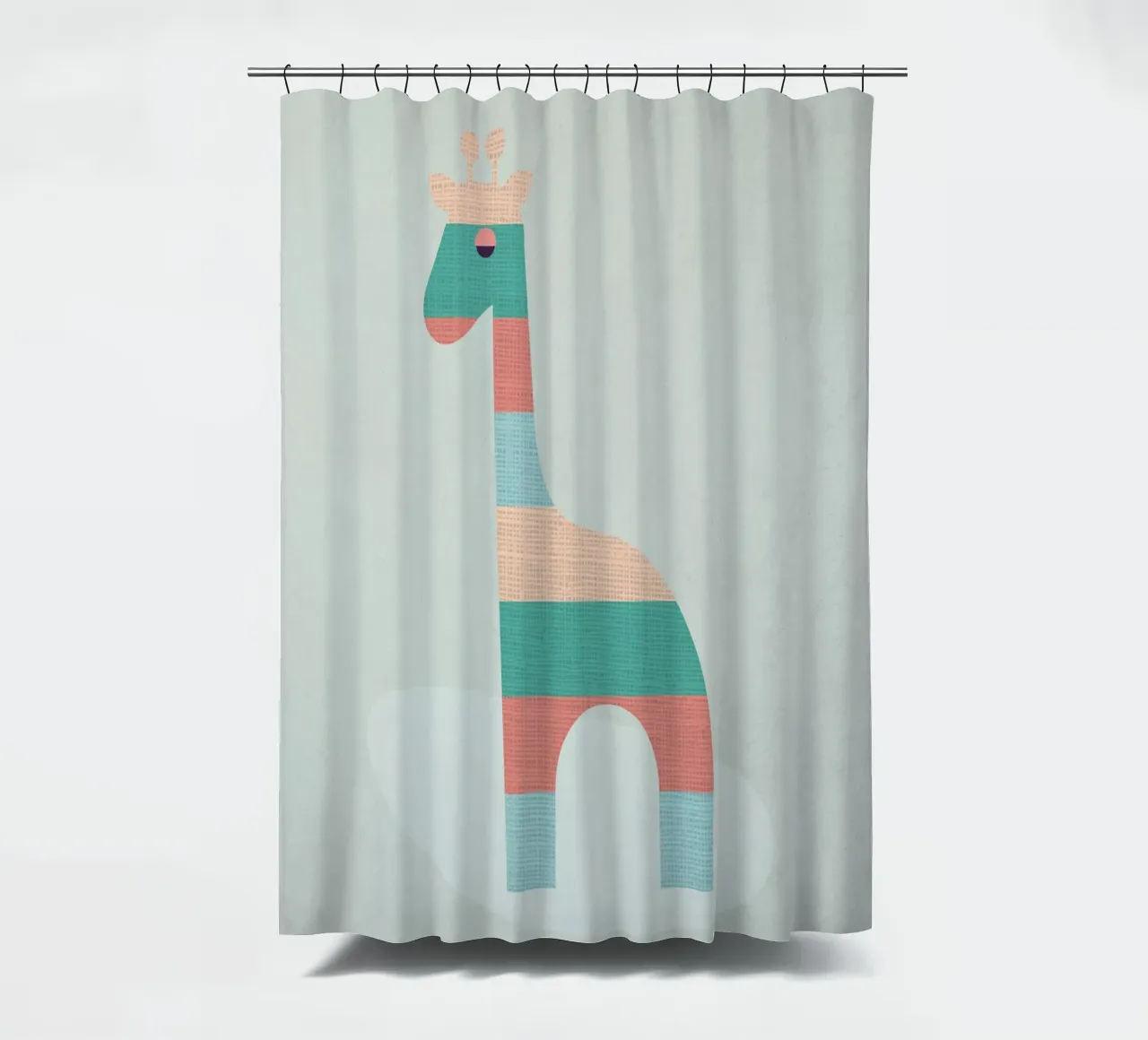 Simpatica giraffa a strisce tenda da doccia da Kim Hubball Studio