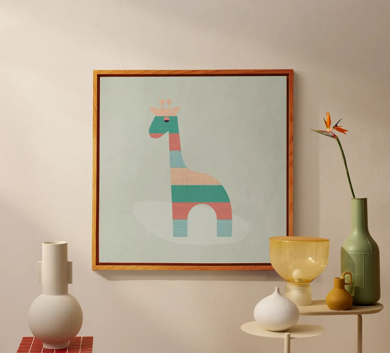 Simpatica giraffa a strisce plexiglass da Kim Hubball Studio