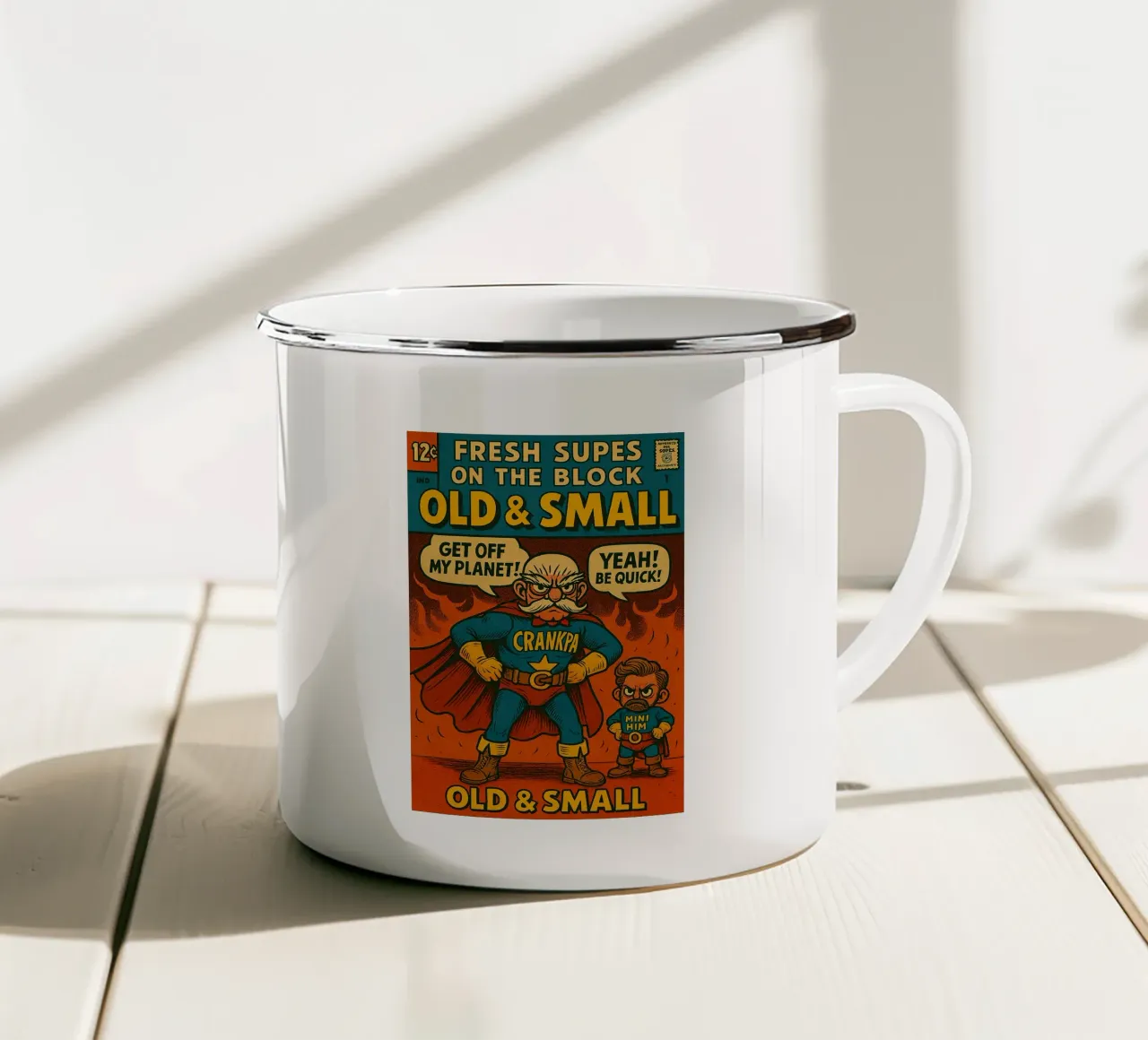 OLD & SMALL - Fresh Supes On The Block Emaille Tasse von Vintage Van Gogh