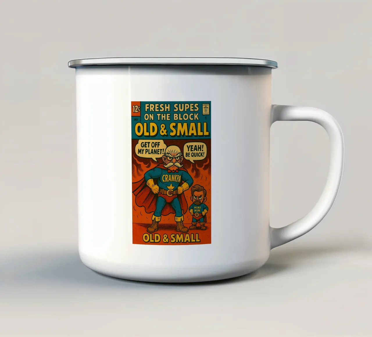 OLD & SMALL - Fresh Supes On The Block Emaille Tasse von Vintage Van Gogh