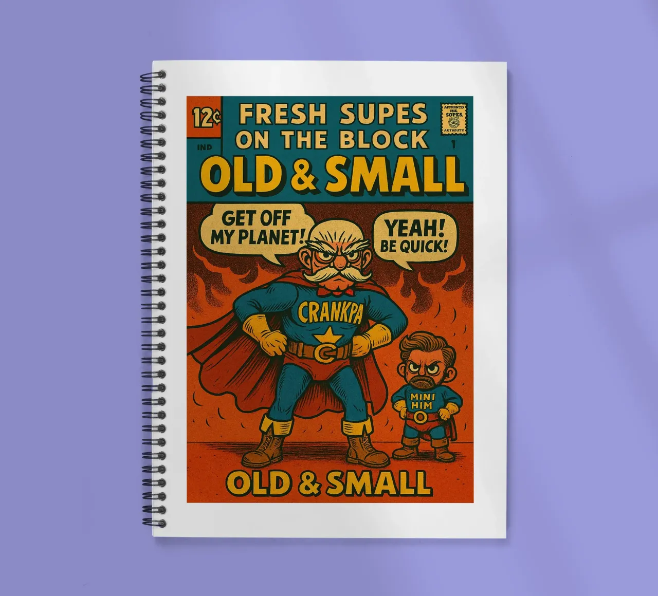 OLD & SMALL - Fresh Supes On The Block spiral notebook by Vintage Van Gogh