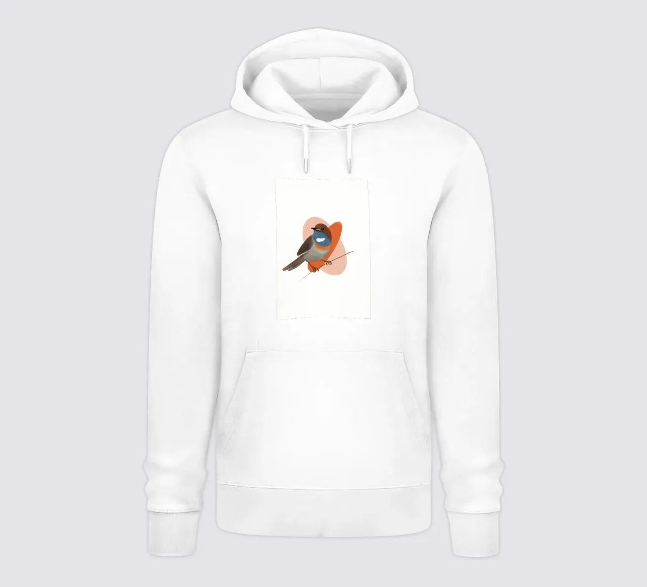 Blaukehlchen – Farbenfrohe Vogel Illustration mit blauer Keh felpa con cappuccio da fraeuleinvonfuchs