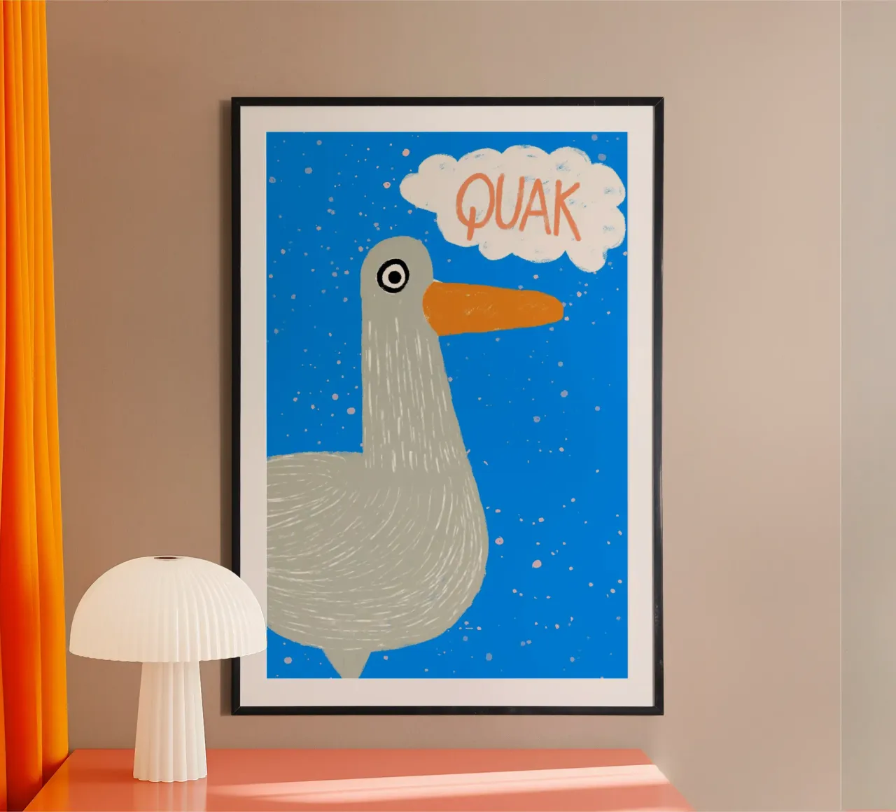Quak! – Lustige Enten Illustration in Grau und Blau carta hahnemühle da fraeuleinvonfuchs