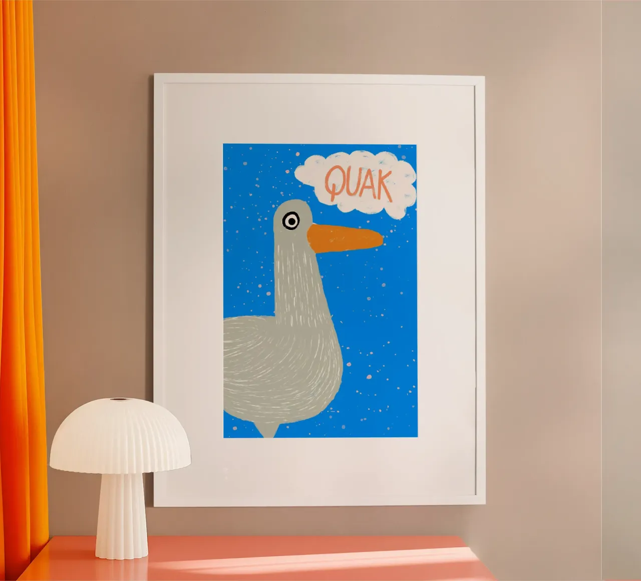 Quak! – Lustige Enten Illustration in Grau und Blau carta hahnemühle da fraeuleinvonfuchs