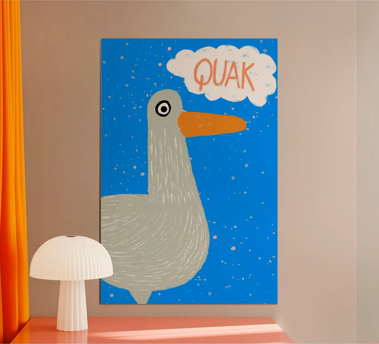Quak! – Lustige Enten Illustration in Grau und Blau carta hahnemühle da fraeuleinvonfuchs
