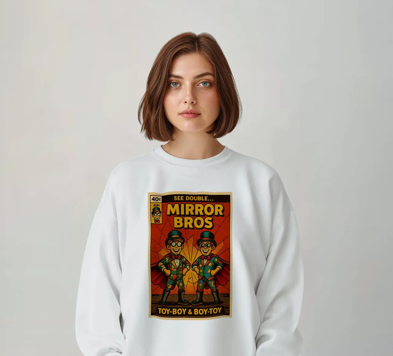 MIRROR BROS - Fresh Supes On The Block sweatshirt by Vintage Van Gogh