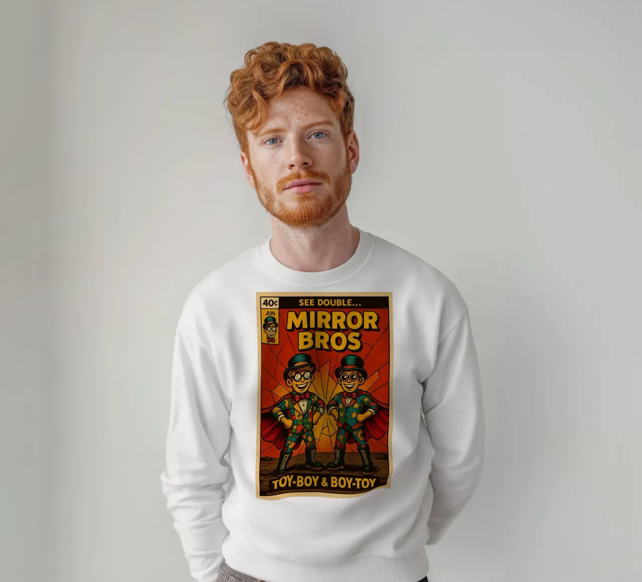 MIRROR BROS - Fresh Supes On The Block sweatshirt by Vintage Van Gogh