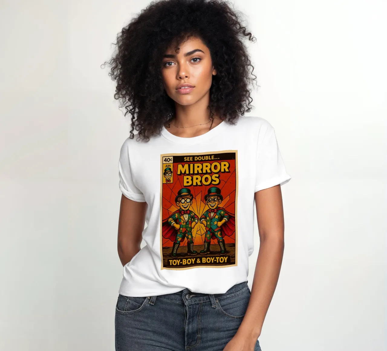MIRROR BROS - Fresh Supes On The Block t-shirt da donna da Vintage Van Gogh