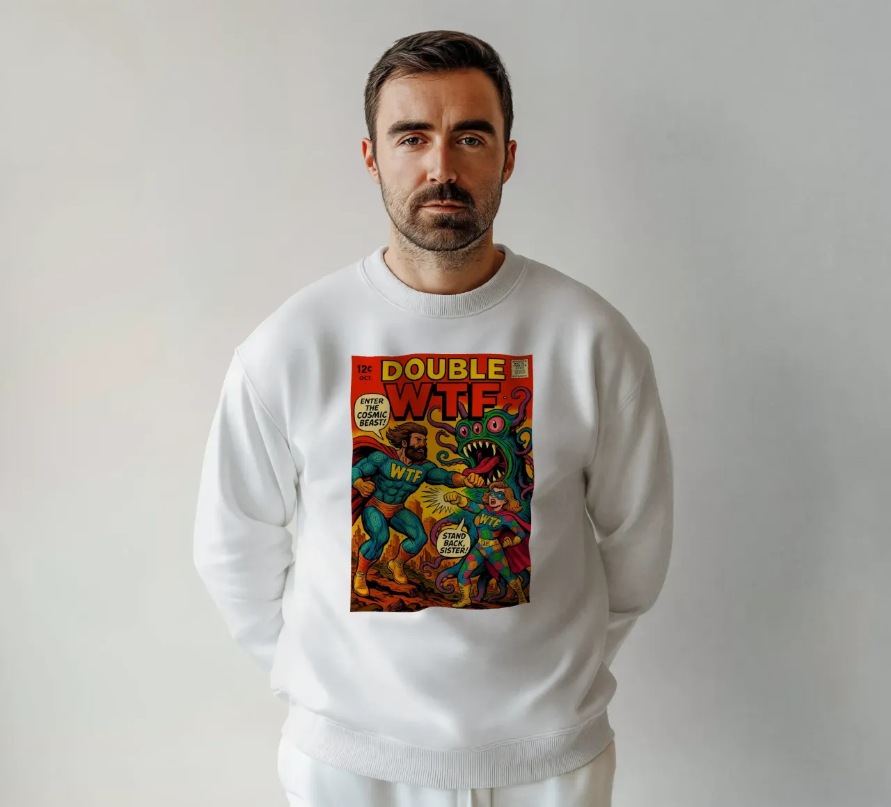 DOUBLE WTF - Fresh Supes On The Block Sweatshirt von Vintage Van Gogh