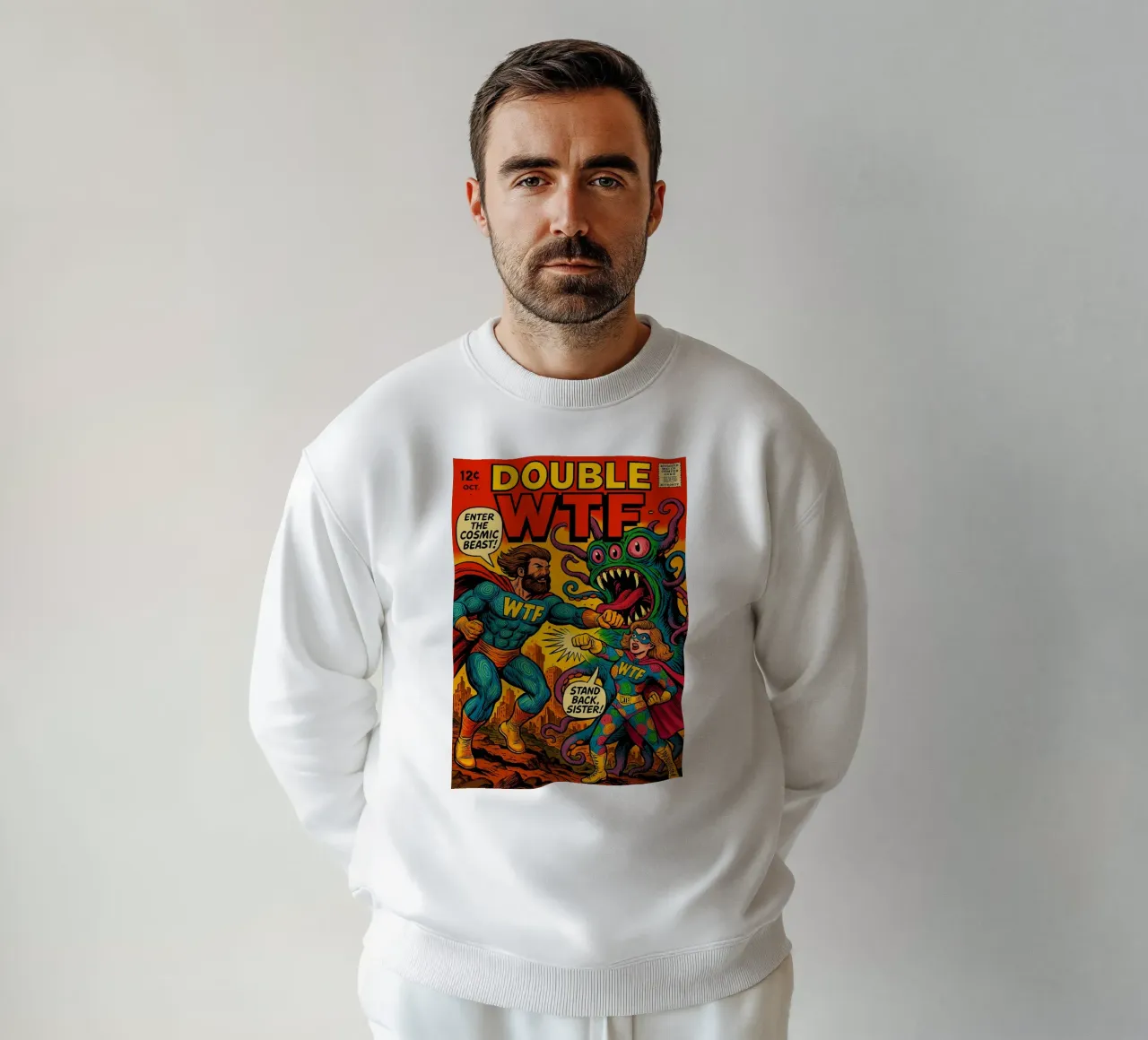 DOUBLE WTF - Fresh Supes On The Block Sweatshirt von Vintage Van Gogh