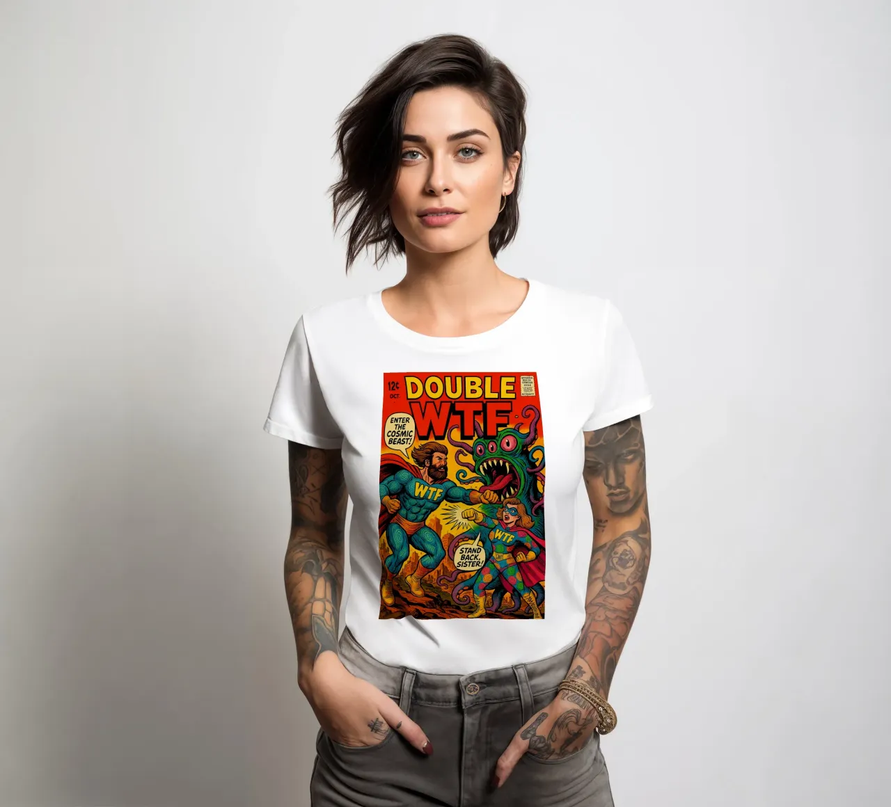 DOUBLE WTF - Fresh Supes On The Block t-shirt da donna da Vintage Van Gogh