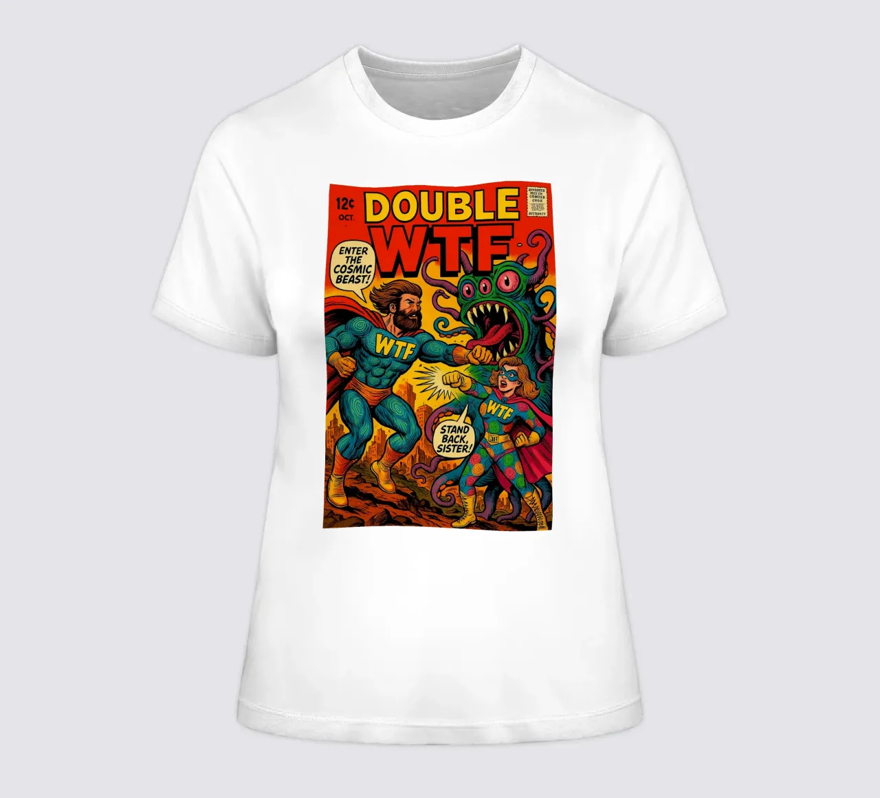 DOUBLE WTF - Fresh Supes On The Block t-shirt da donna da Vintage Van Gogh