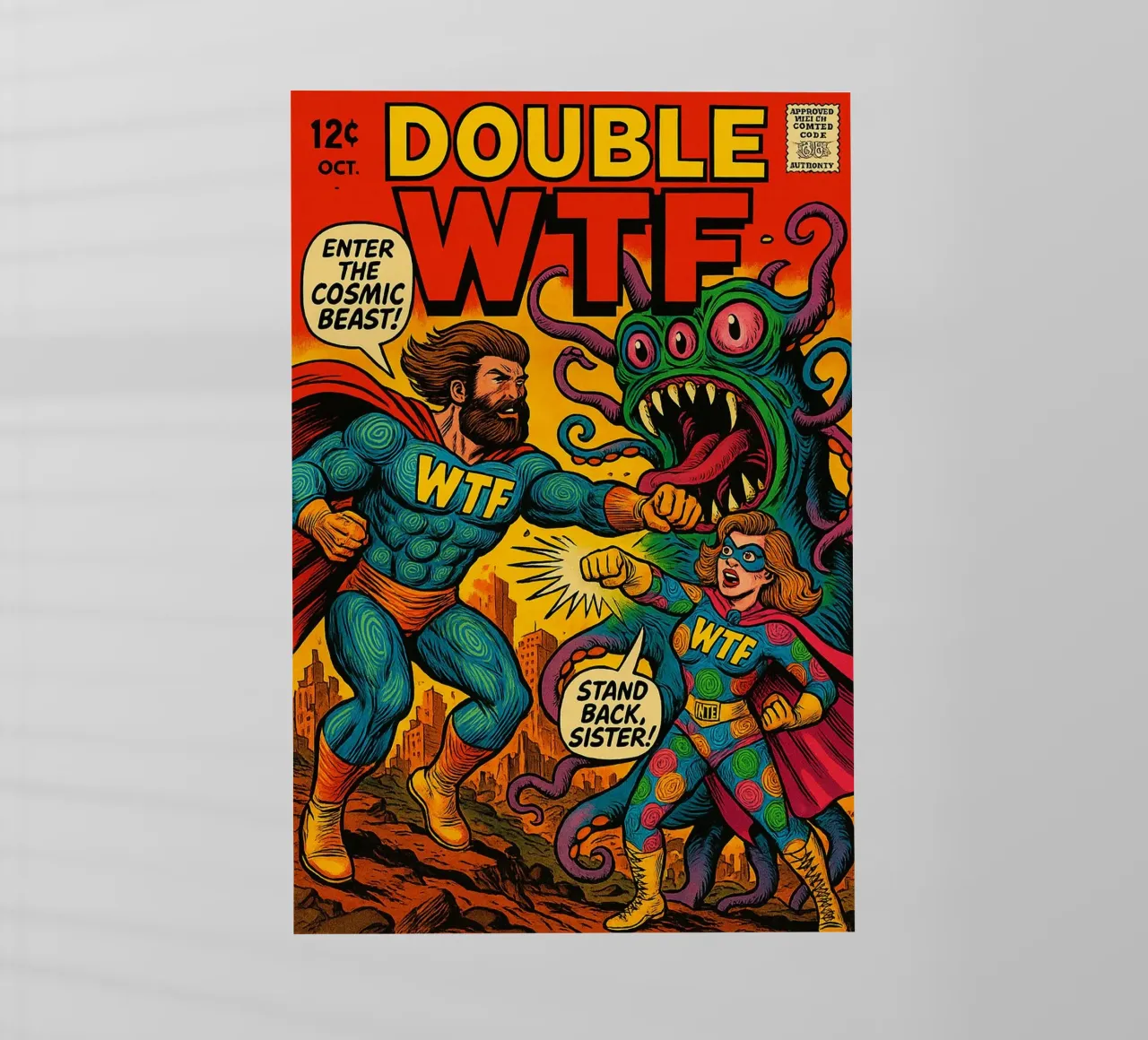 DOUBLE WTF - Fresh Supes On The Block backlit folie van Vintage Van Gogh