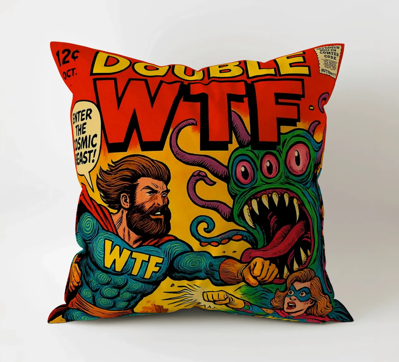 DOUBLE WTF - Fresh Supes On The Block cuscino da Vintage Van Gogh