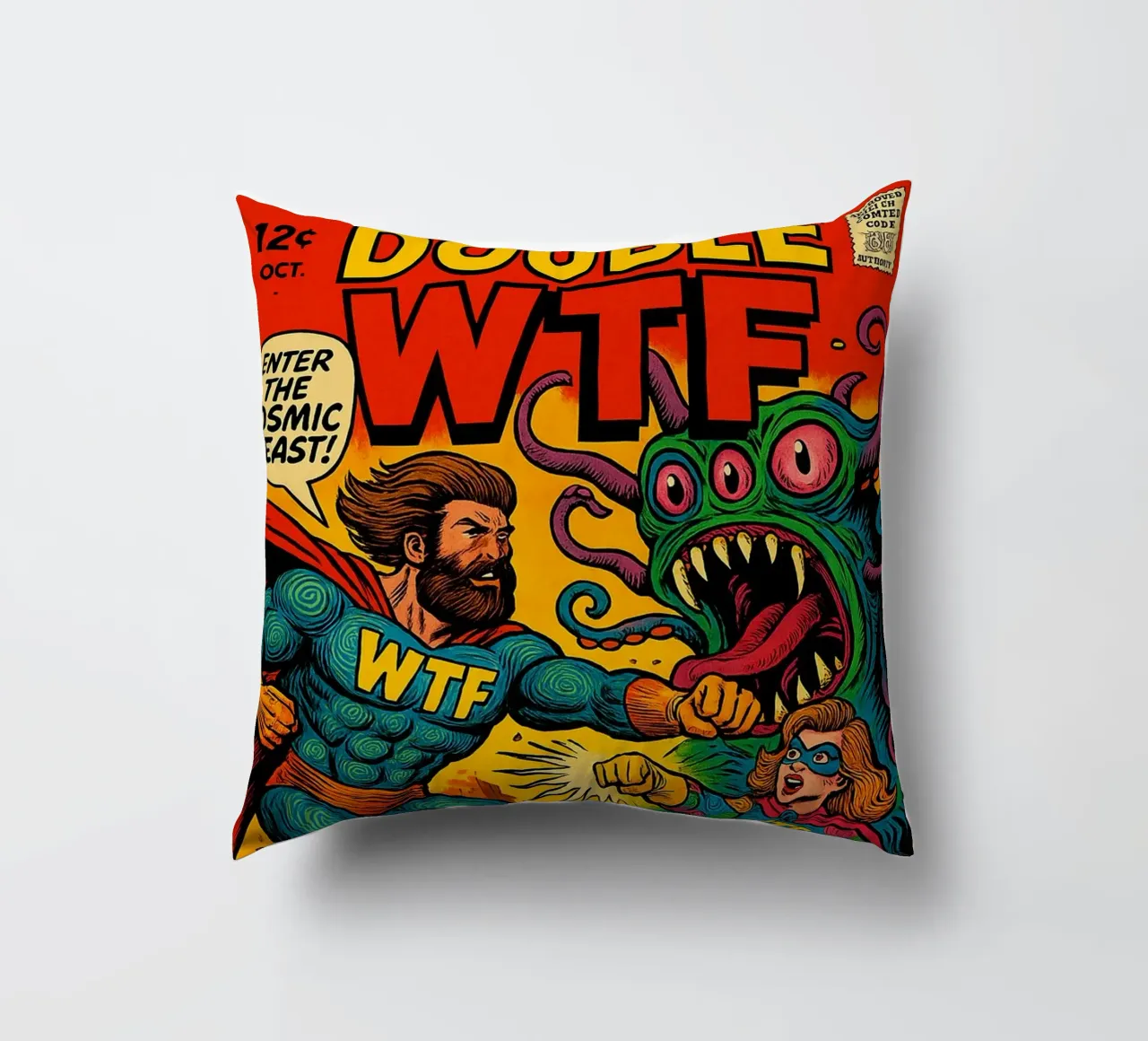 DOUBLE WTF - Fresh Supes On The Block cuscino da Vintage Van Gogh