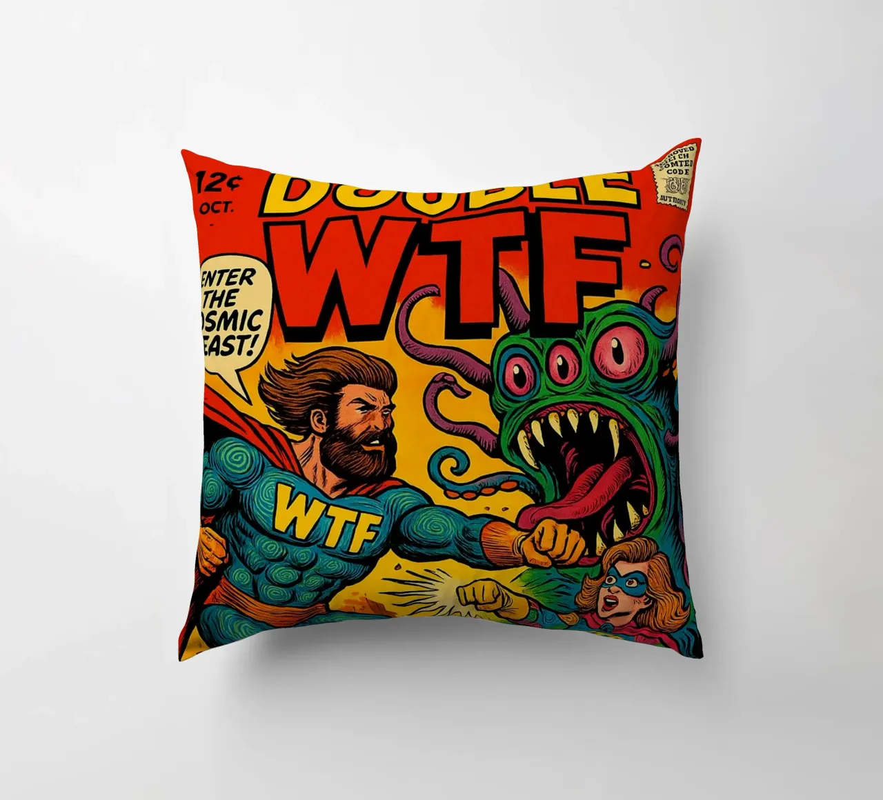 DOUBLE WTF - Fresh Supes On The Block cuscino da Vintage Van Gogh