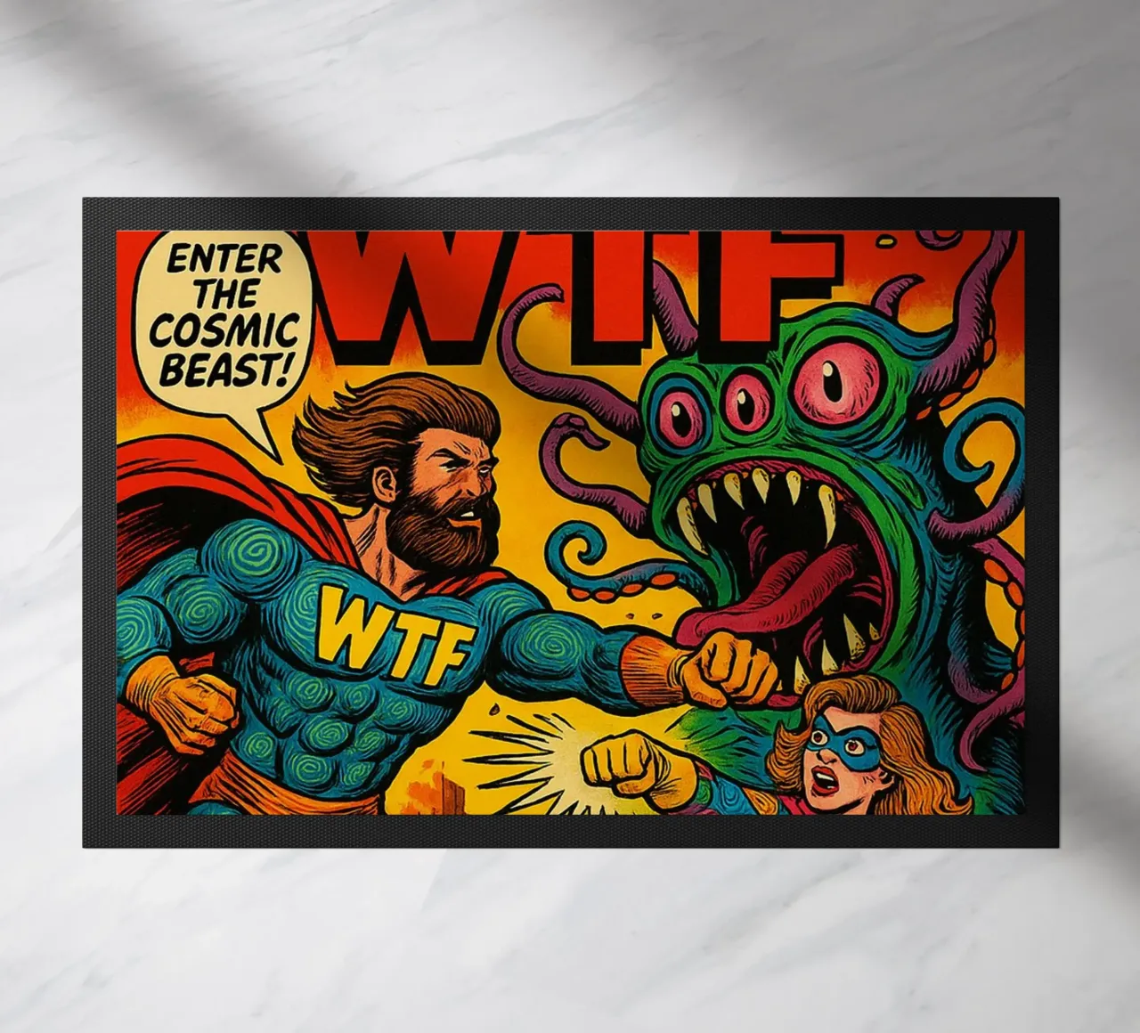 DOUBLE WTF - Fresh Supes On The Block deurmat van Vintage Van Gogh