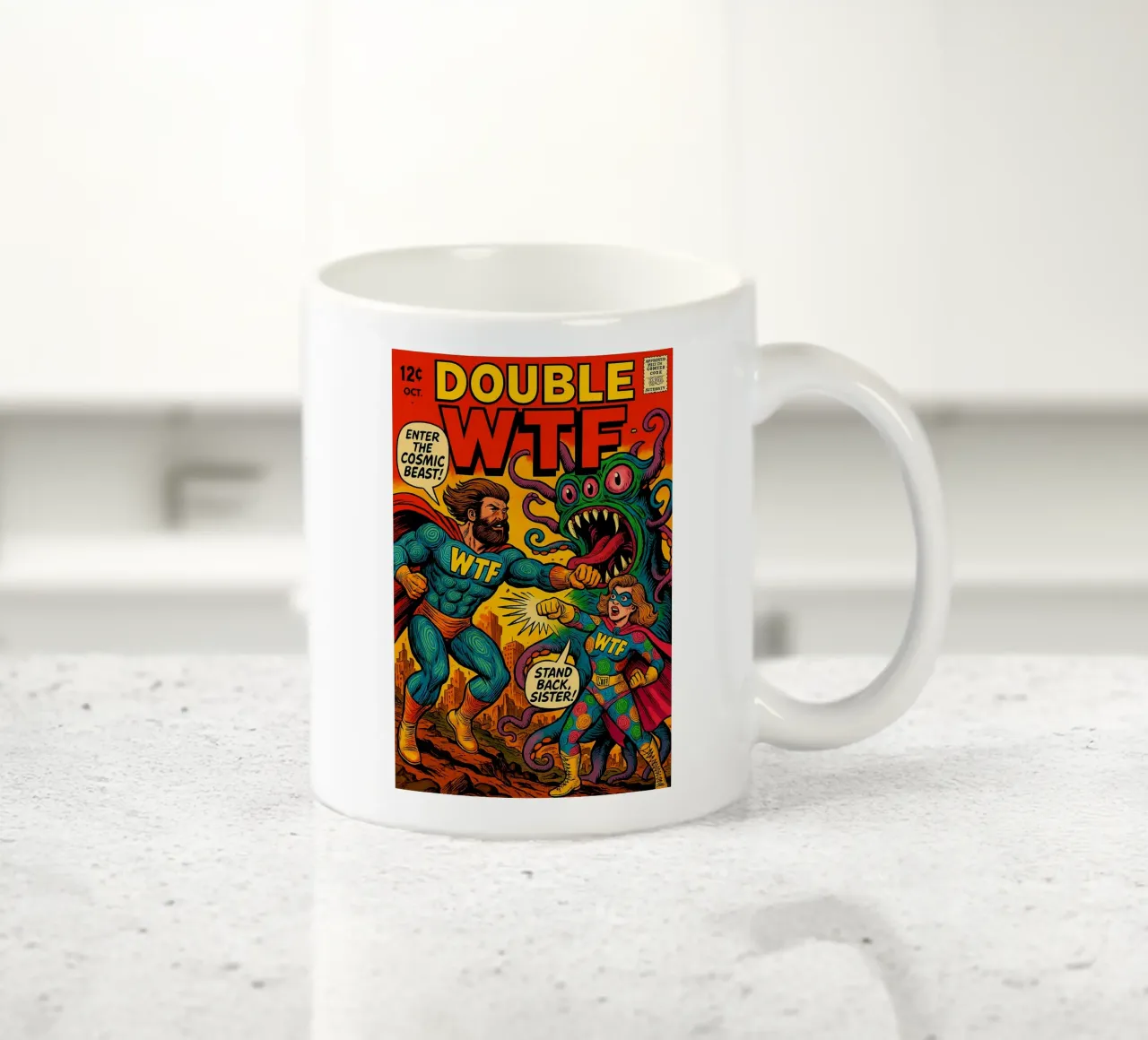 DOUBLE WTF - Fresh Supes On The Block Keramik Tasse von Vintage Van Gogh