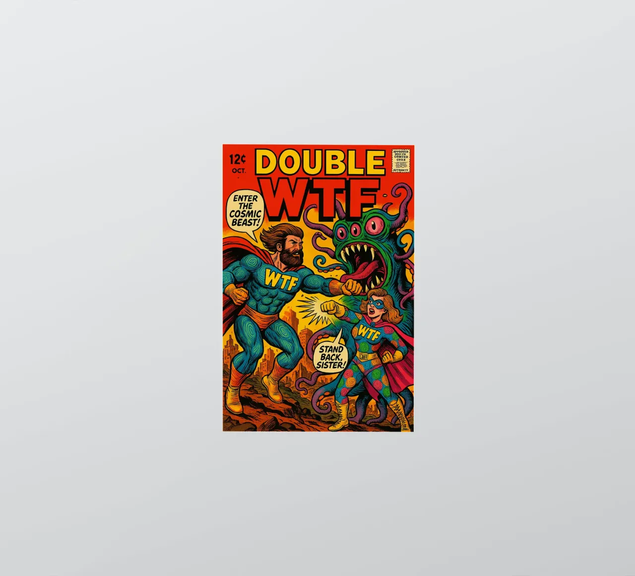 DOUBLE WTF - Fresh Supes On The Block Sticker von Vintage Van Gogh