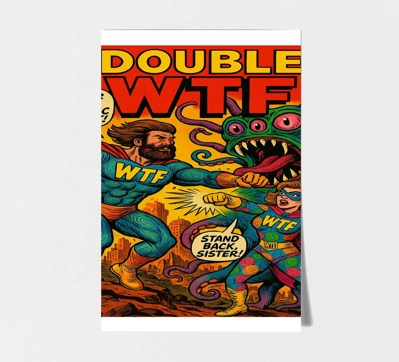 DOUBLE WTF - Fresh Supes On The Block Stickerbogen von Vintage Van Gogh