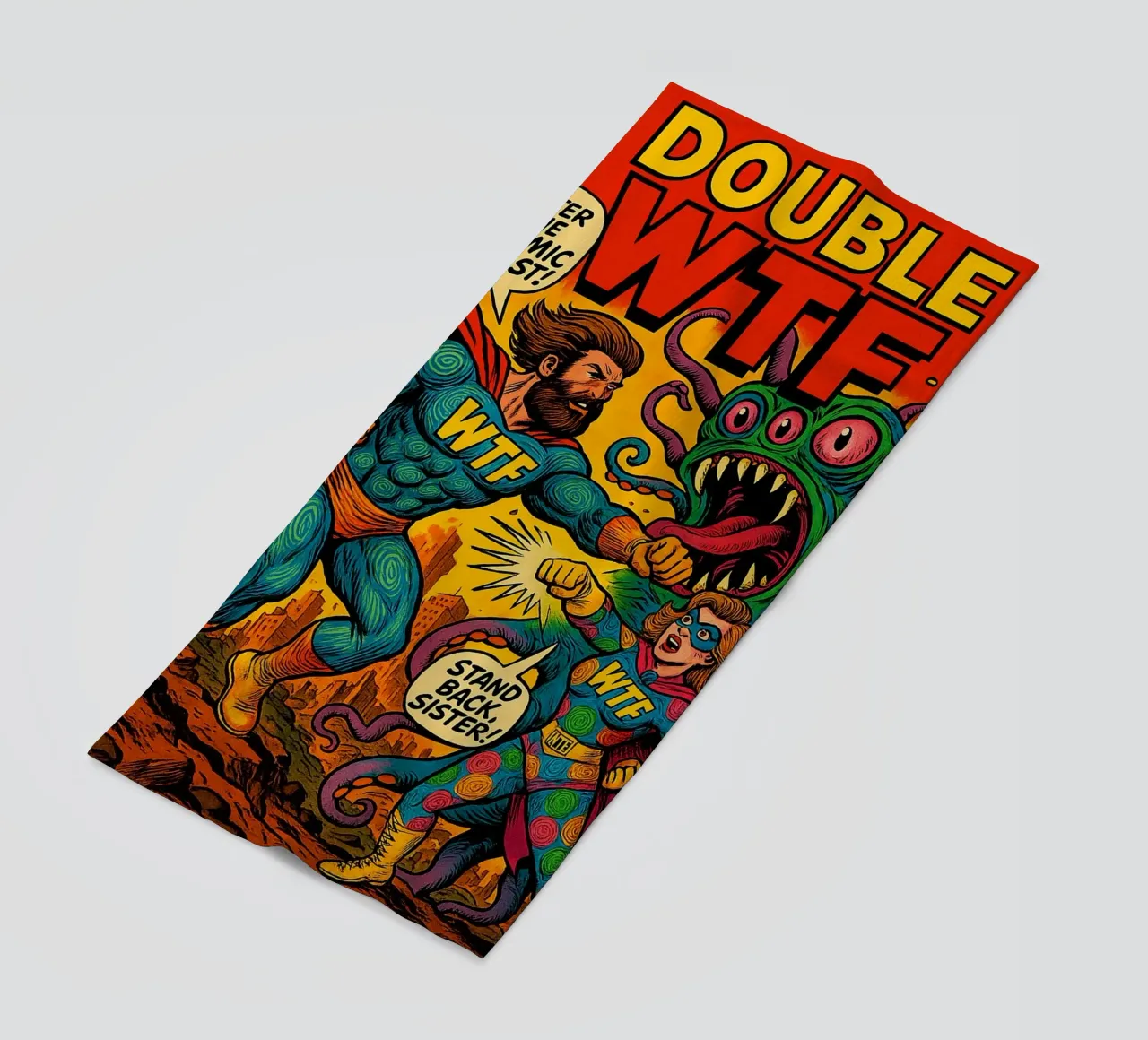 DOUBLE WTF - Fresh Supes On The Block Strandtuch von Vintage Van Gogh