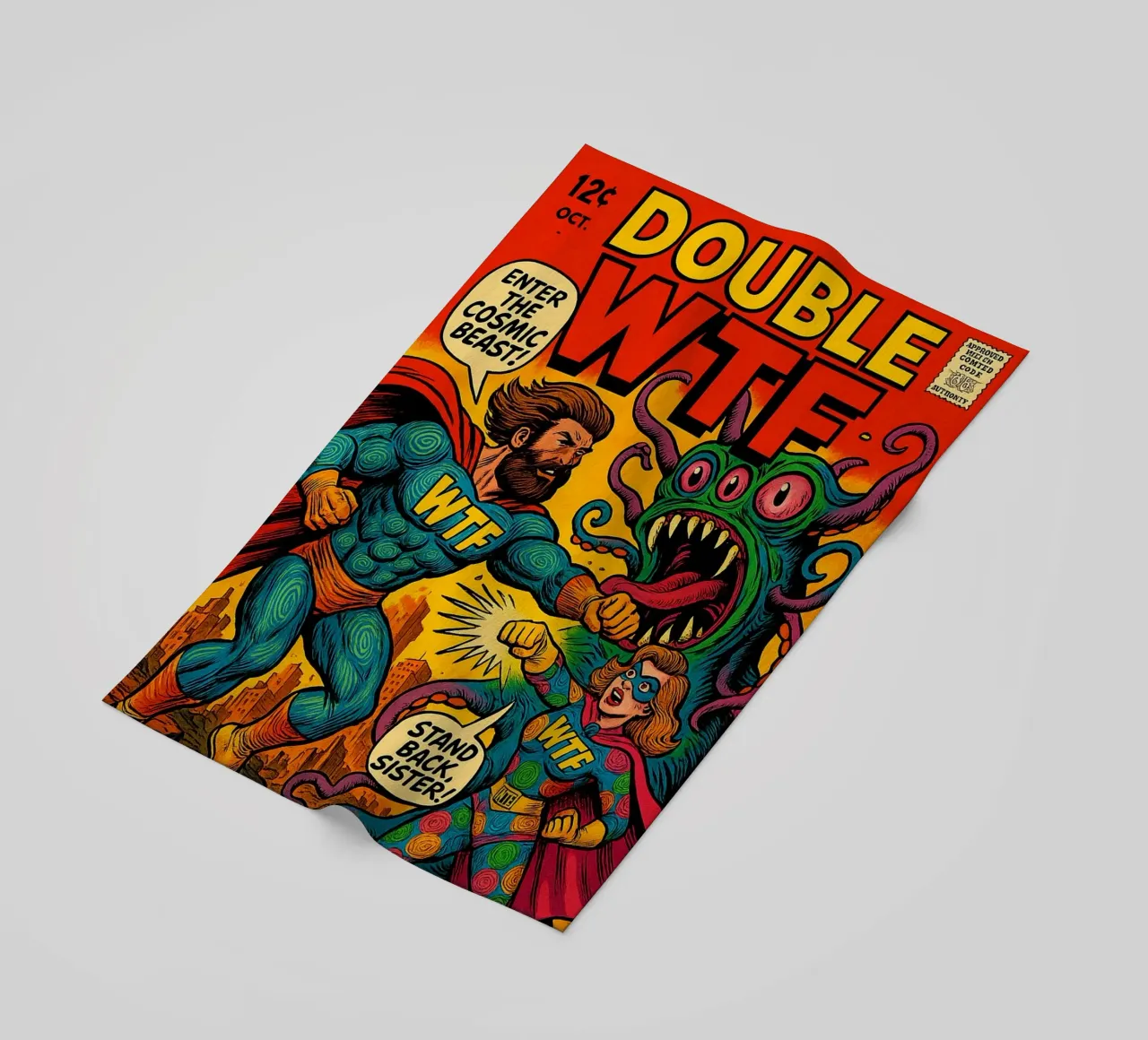 DOUBLE WTF - Fresh Supes On The Block Strandtuch von Vintage Van Gogh
