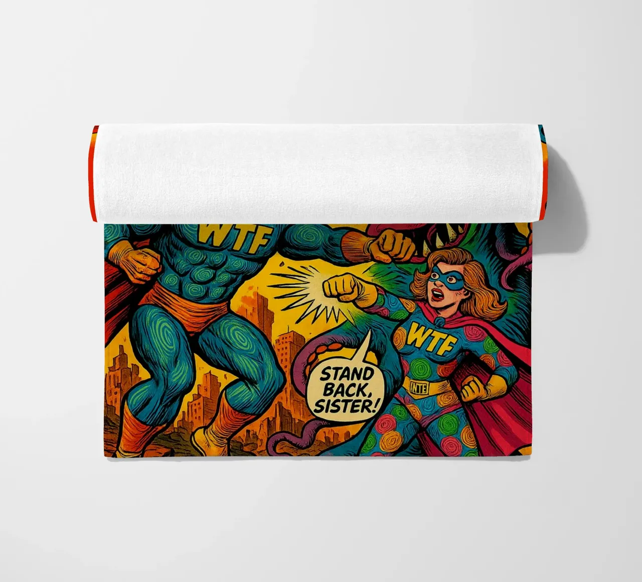 DOUBLE WTF - Fresh Supes On The Block Strandtuch von Vintage Van Gogh