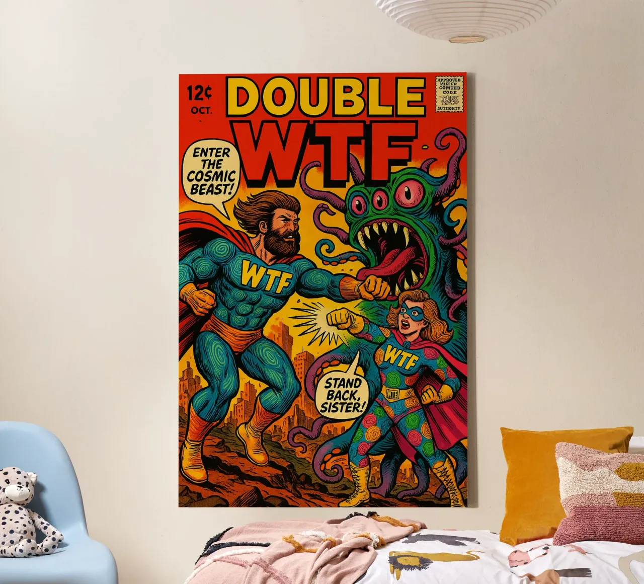 DOUBLE WTF - Fresh Supes On The Block canvas by Vintage Van Gogh