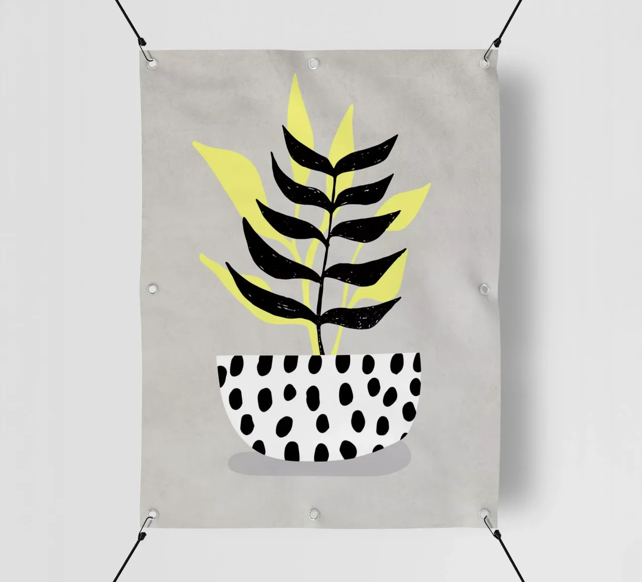 Pianta grafica in ciotola telo in pvc da Kim Hubball Studio