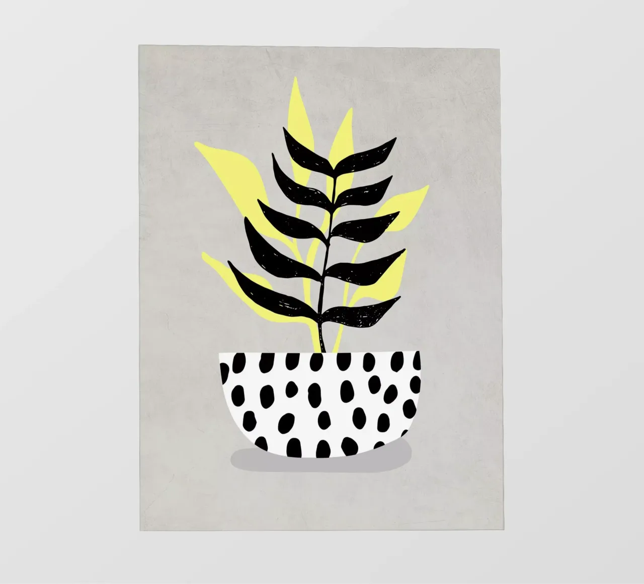 Pianta grafica in ciotola telo in pvc da Kim Hubball Studio