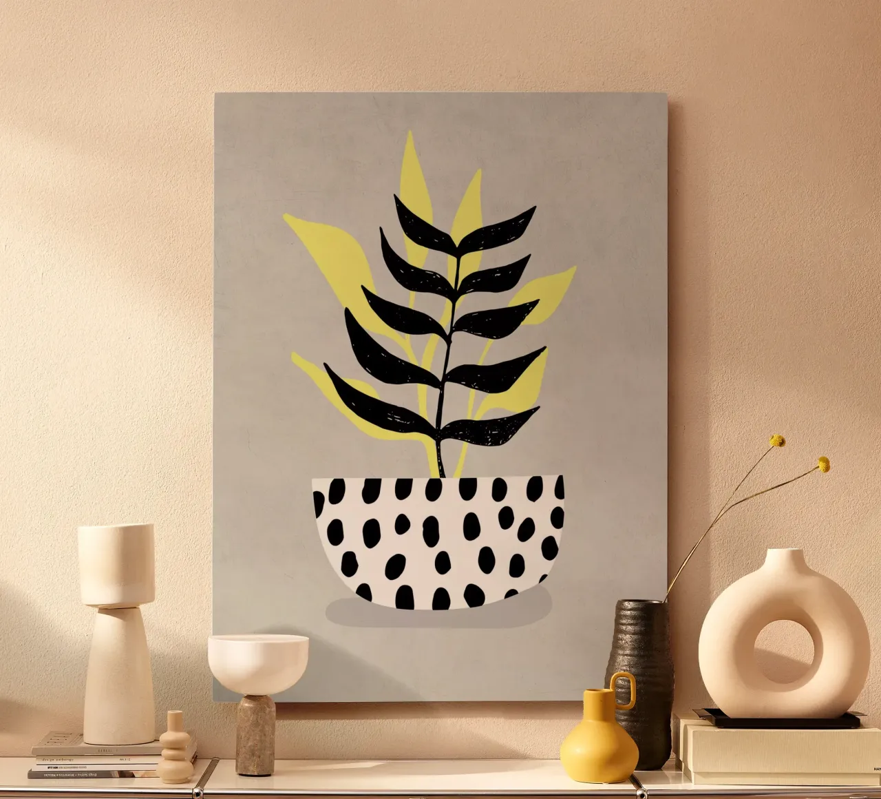 Pianta grafica in ciotola alluminio dibond da Kim Hubball Studio