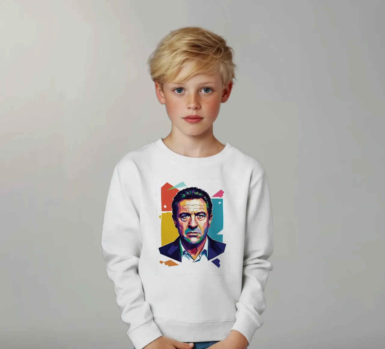 Ritratto pop art di Robert De Niro felpa bambino da Hantamrata