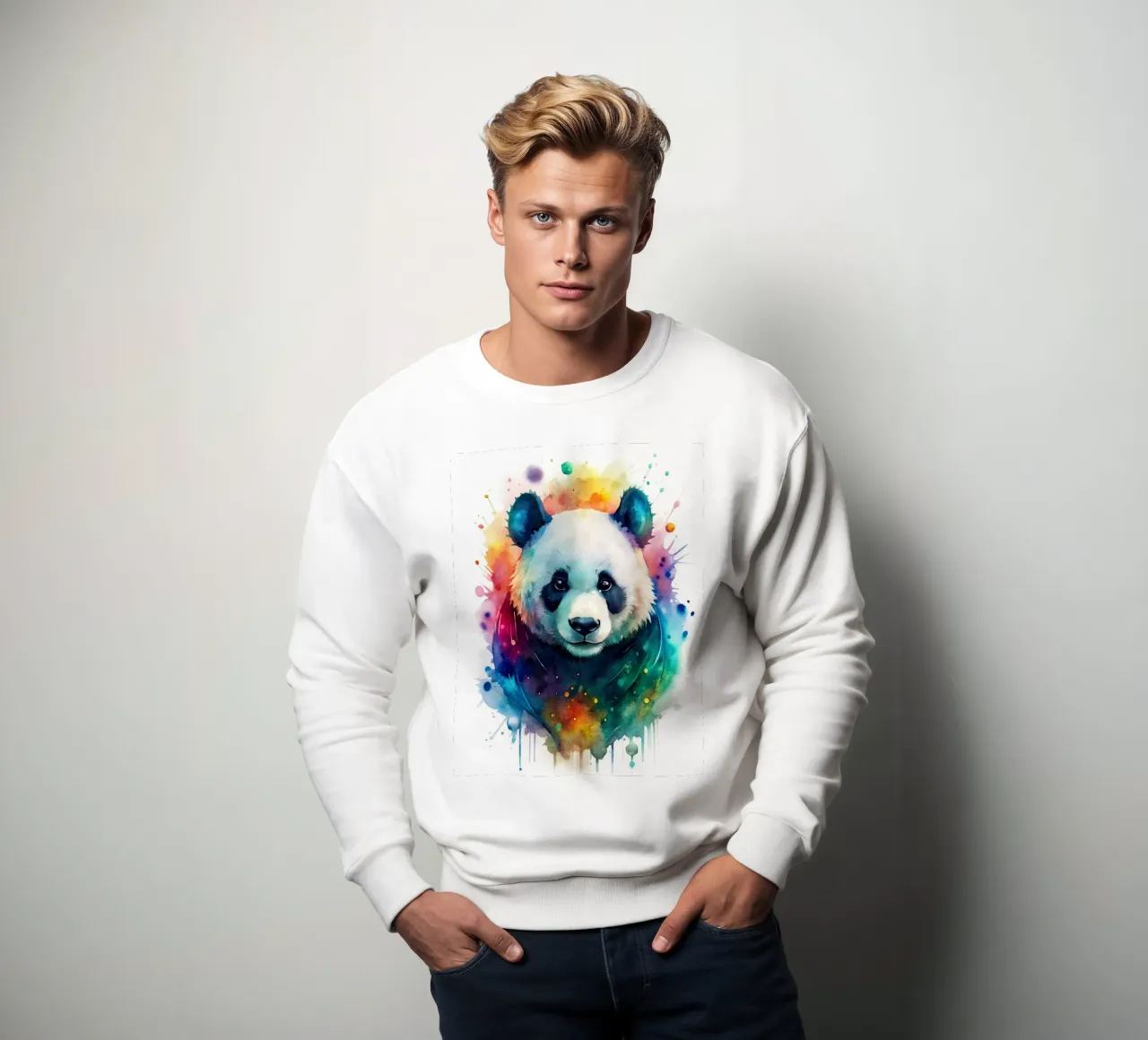 Orso panda in acquerello felpa da 🎁 NOBELART